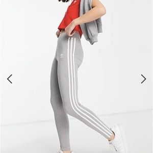 adidas originals 3 stripe grey leggings